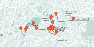 地図メキシコシティ歩きツアー