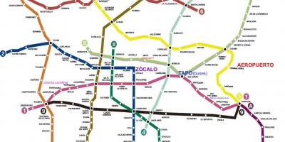 メキシコ市内電車地図