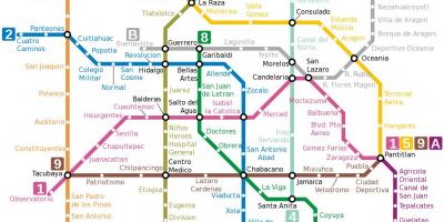 メキシコシティチューブの地図