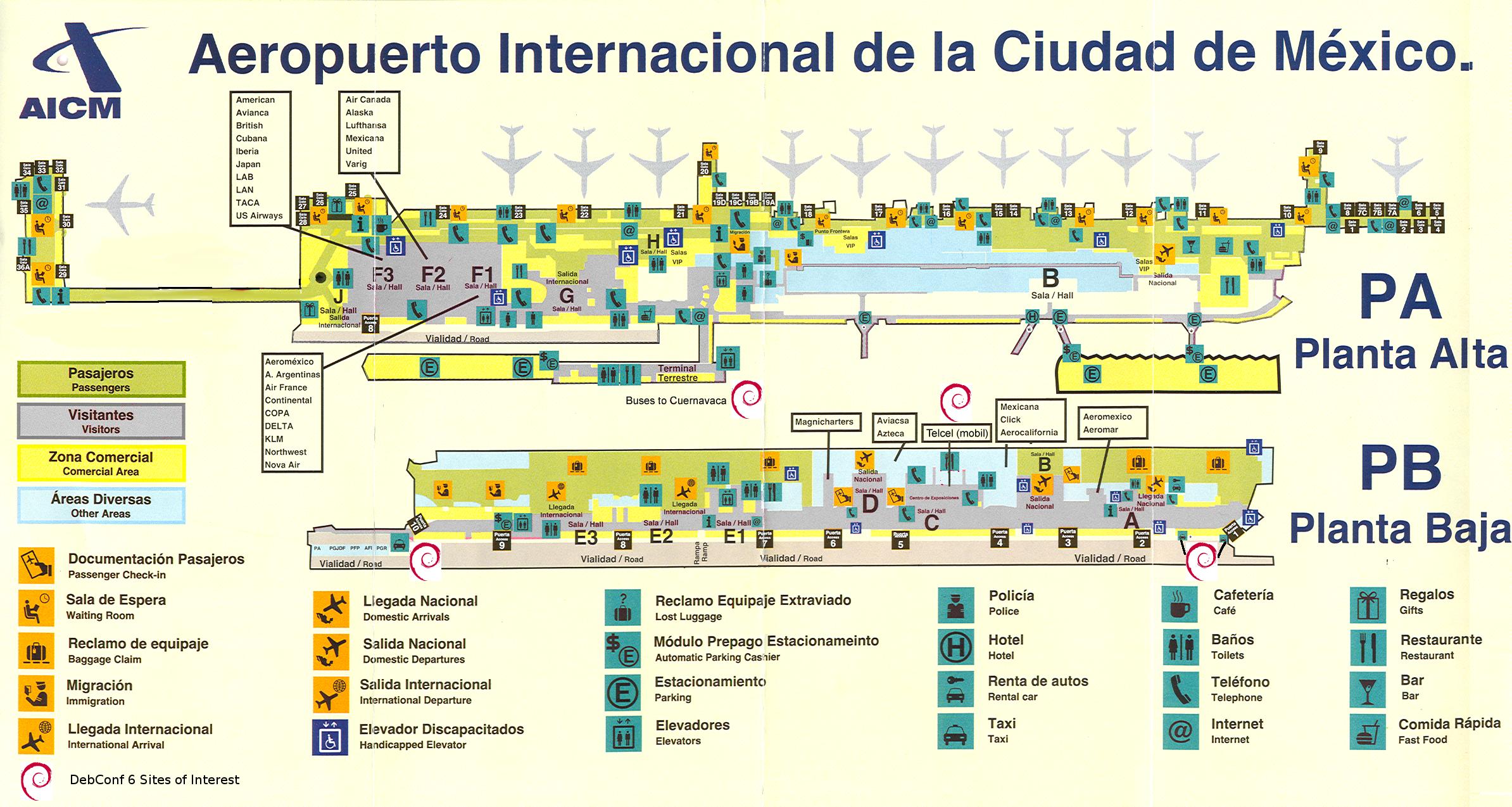メキシコシティ空港地図 メキシコシティ国際空港マップ メキシコ