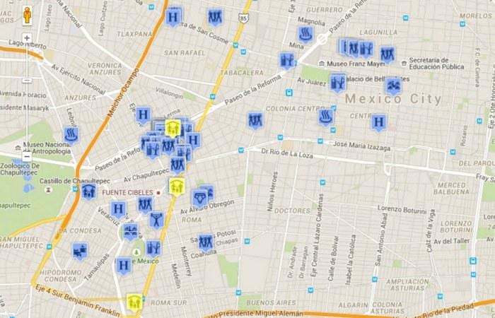 ゲイ-メキシコシティの地図