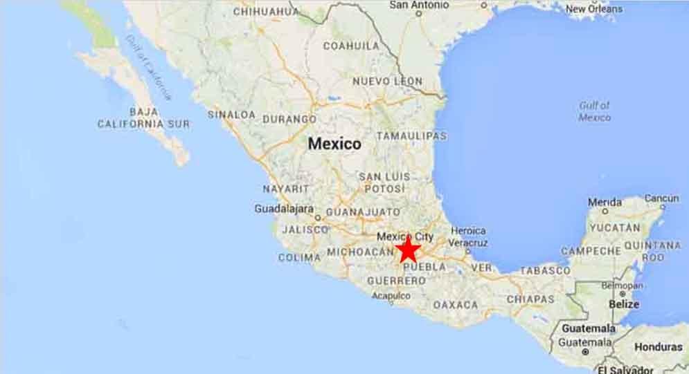 資本のメキシコの地図