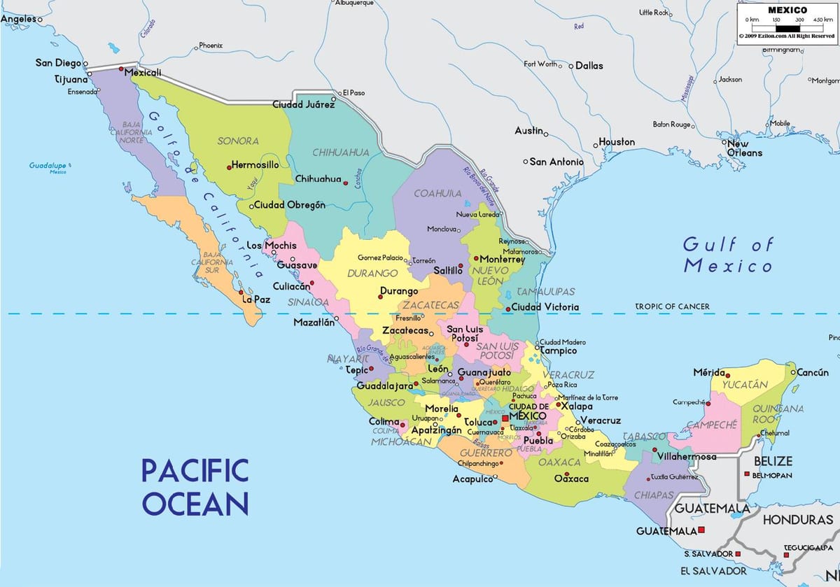 地図メキシコシティ状態