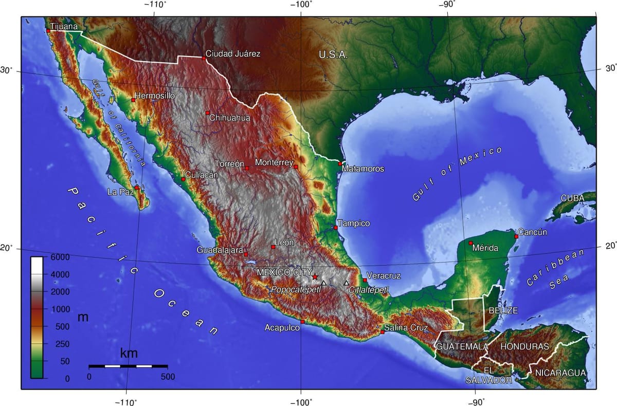 メキシコシティ地形図