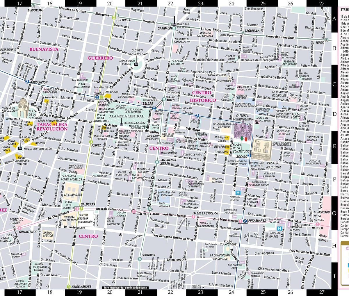 地図streetwiseメキシコシティ
