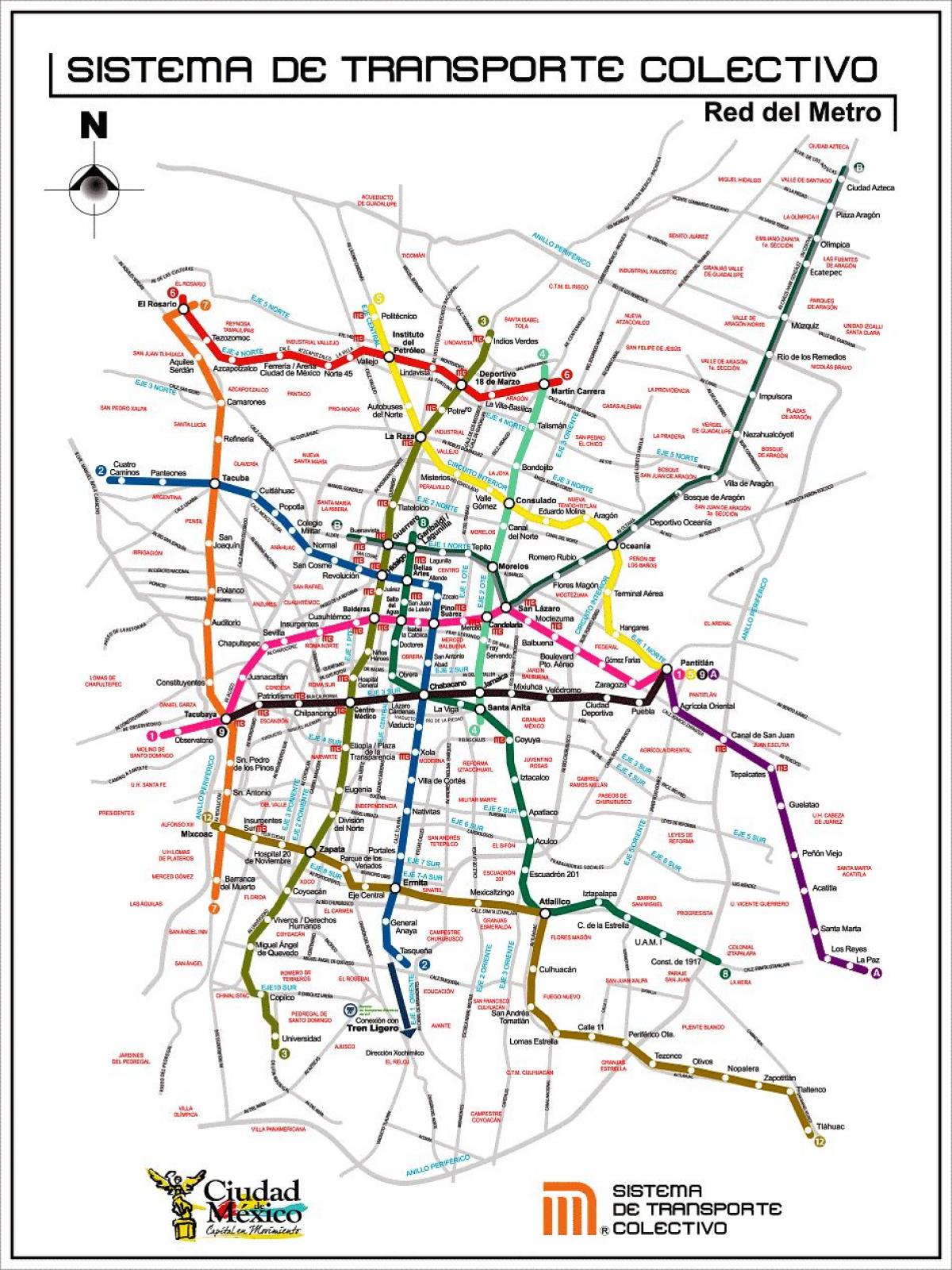 地図メキシコシティ交通
