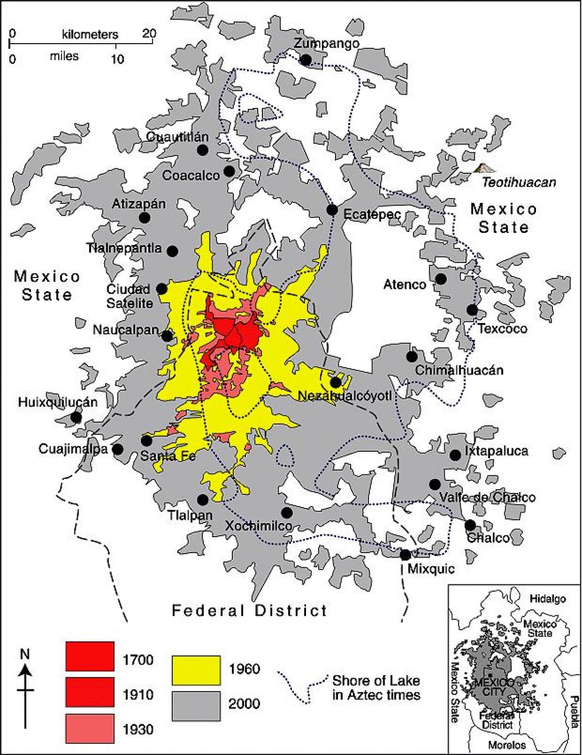 地図メキシコシティ地区