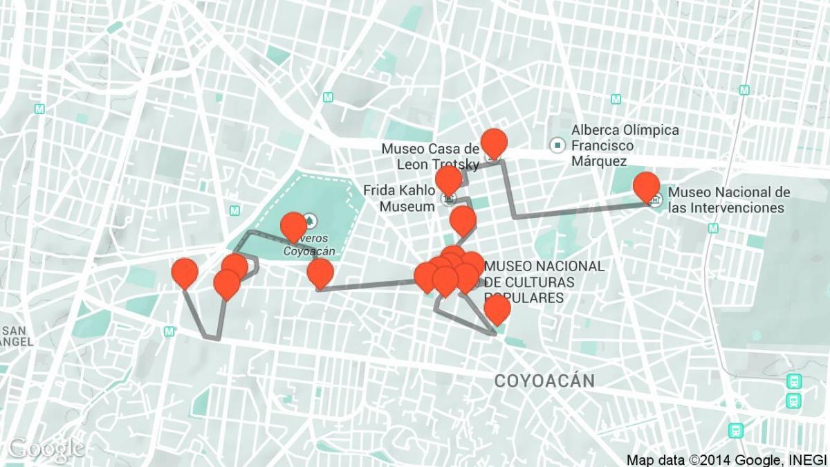 地図メキシコシティ歩きツアー