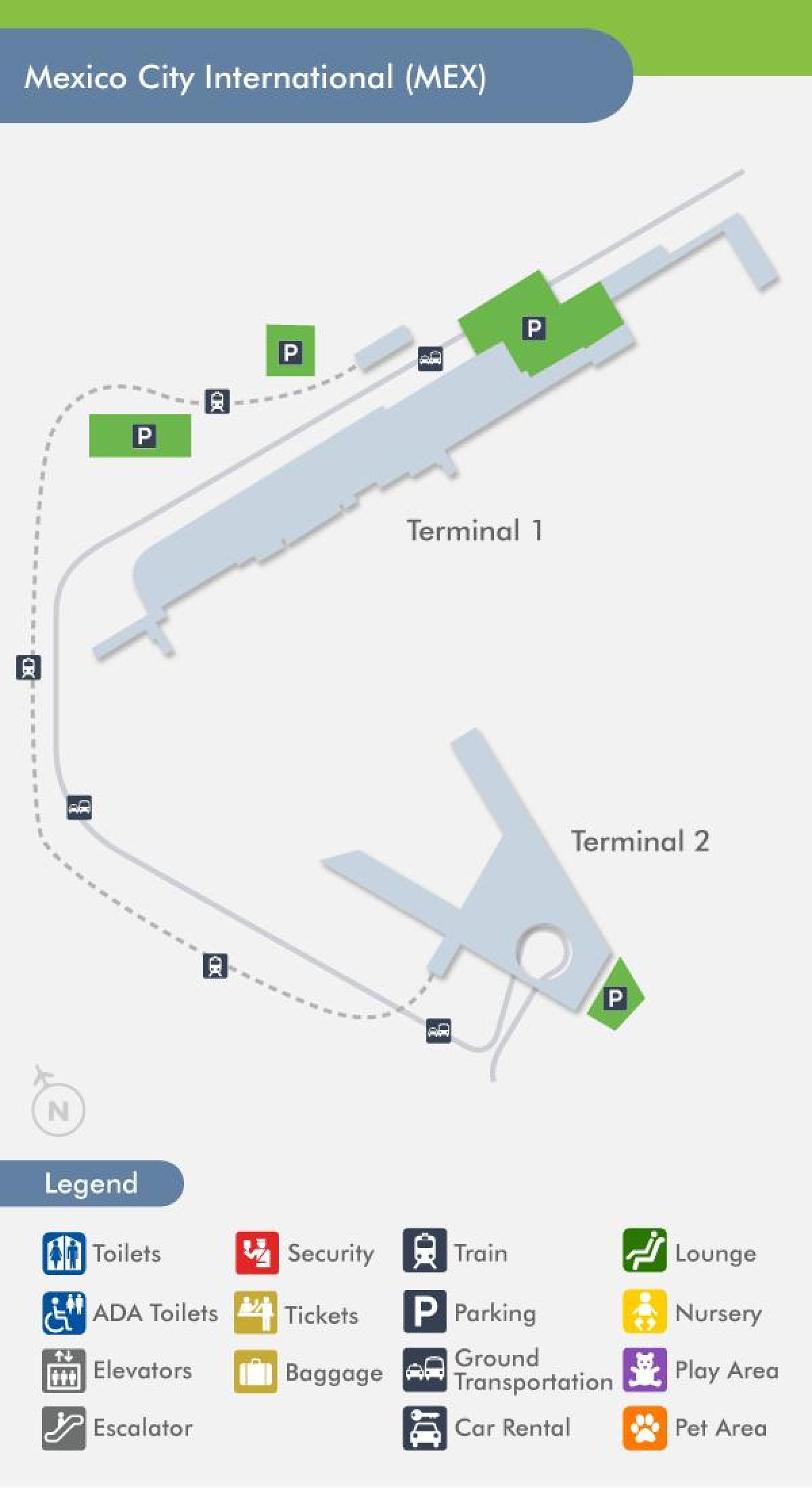 メキシコシティ空港ターミナルビルの地図