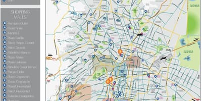 地図のメキシコ市の観光名所