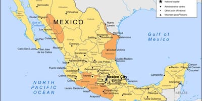地図メキシコシティとその周辺