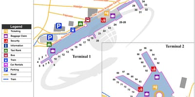 メキシコシティ空港ゲートの地図