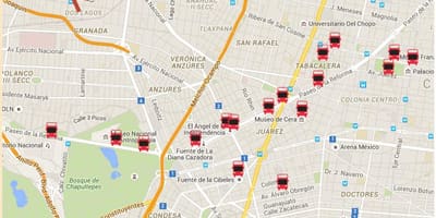 Turibusメキシコシティルートマップ